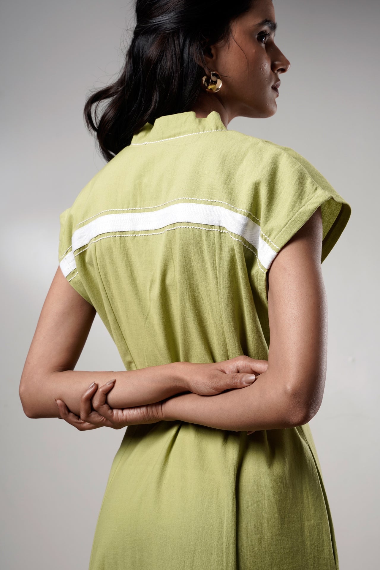 Rihana – Olive Flame Midi Dress