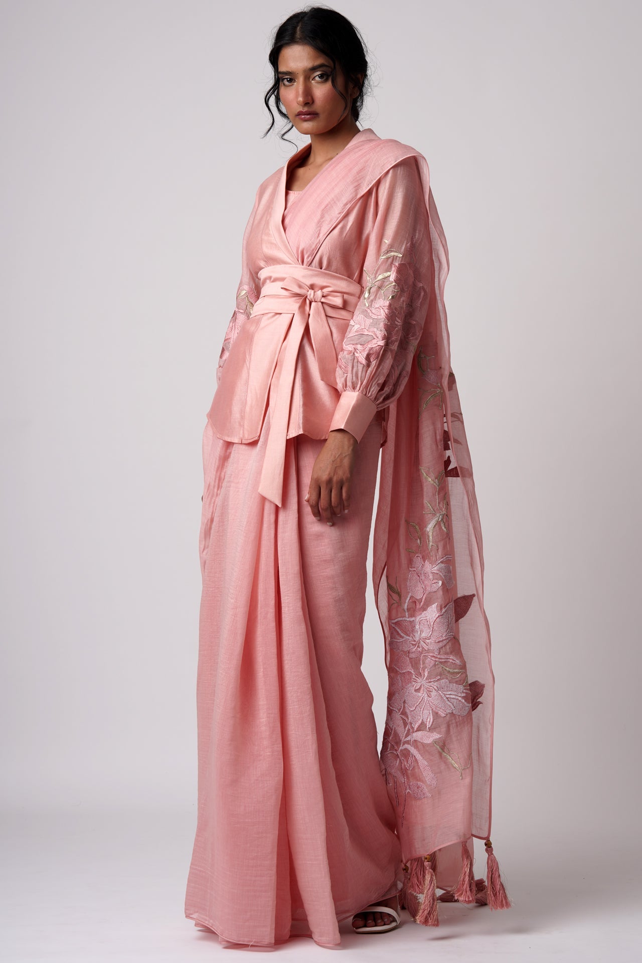 Bella - Old Rose Resort Saree Set