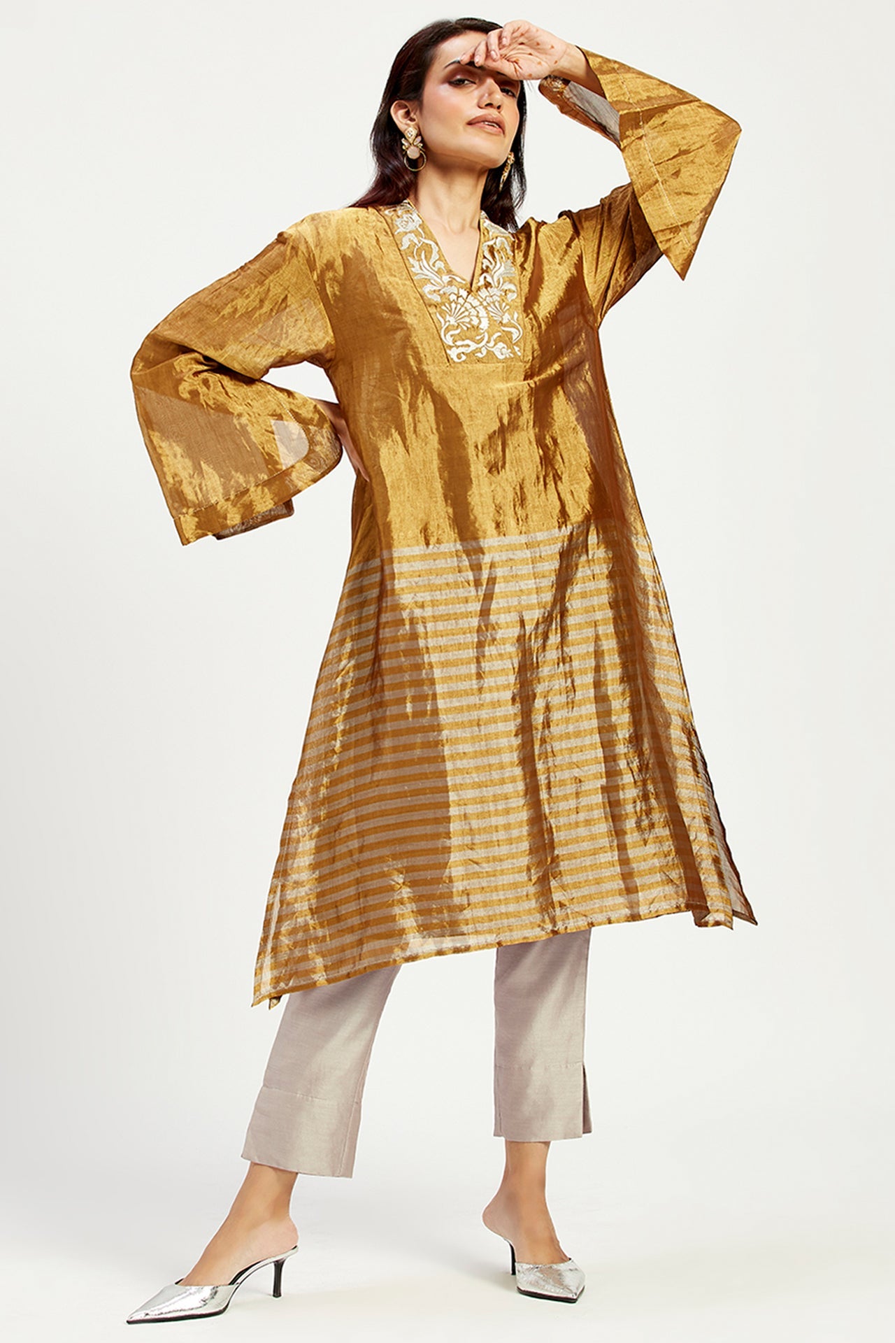 Nambia - Golden Sun Elegant Tunic + Pant Set