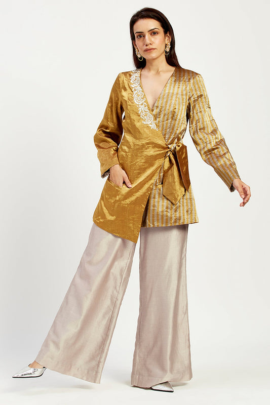 Cusco - Golden Bow Blazer + Wide Leg Pants