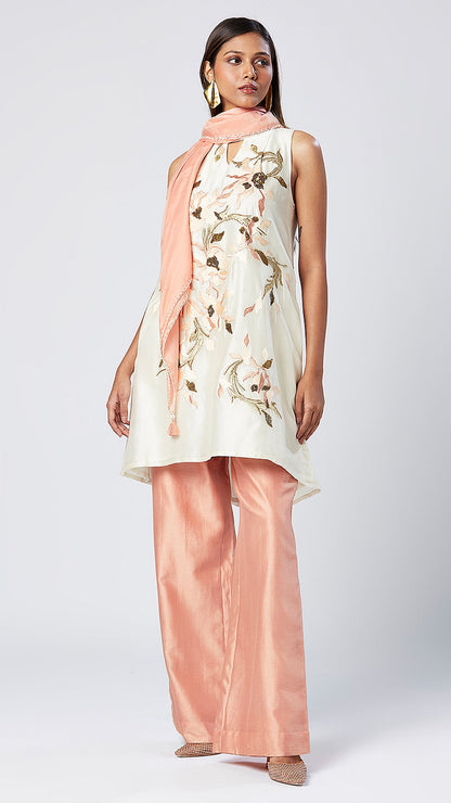 Leena - Pastel Sleeveless Tunic & Pants + Stole