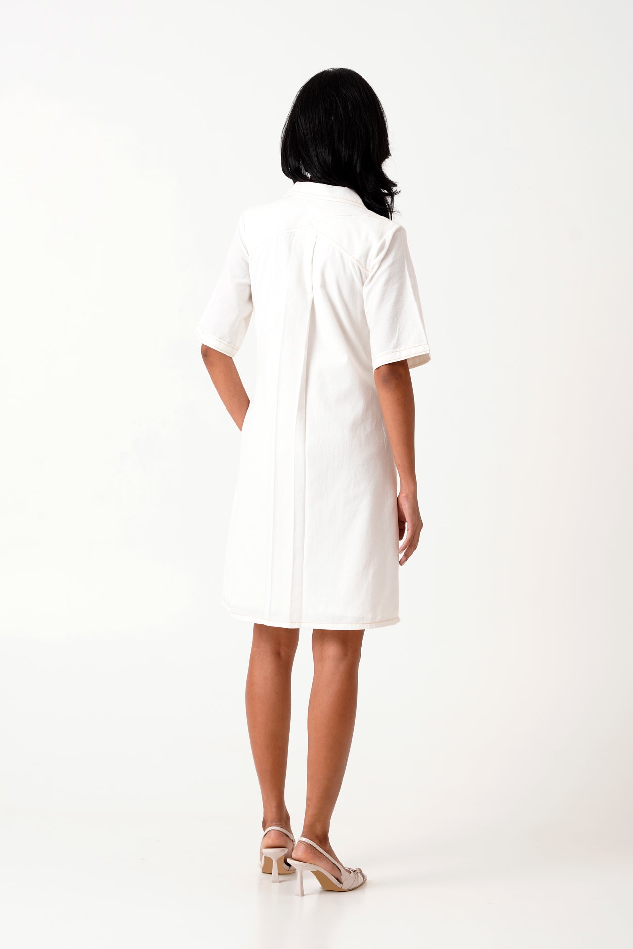 White Taiwo - Embroidered Shirt Dress