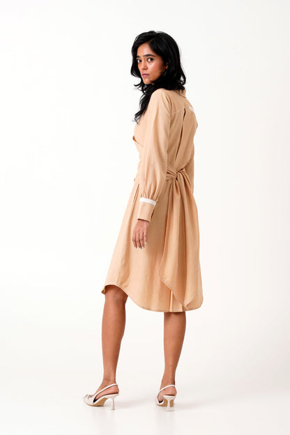 Latte Gwen - Tie-Back Shirt Dress