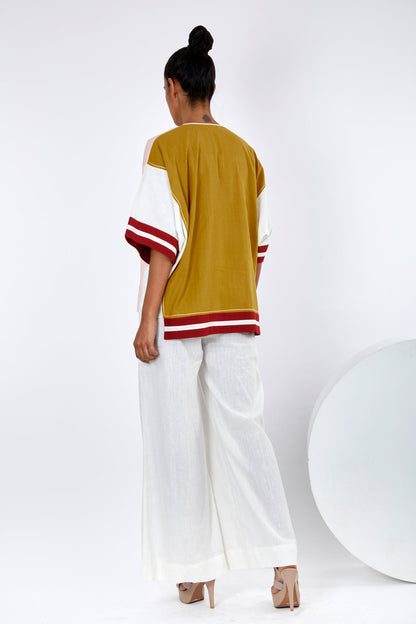 Goro - Panelled Boxy Top + Wide Leg Pants