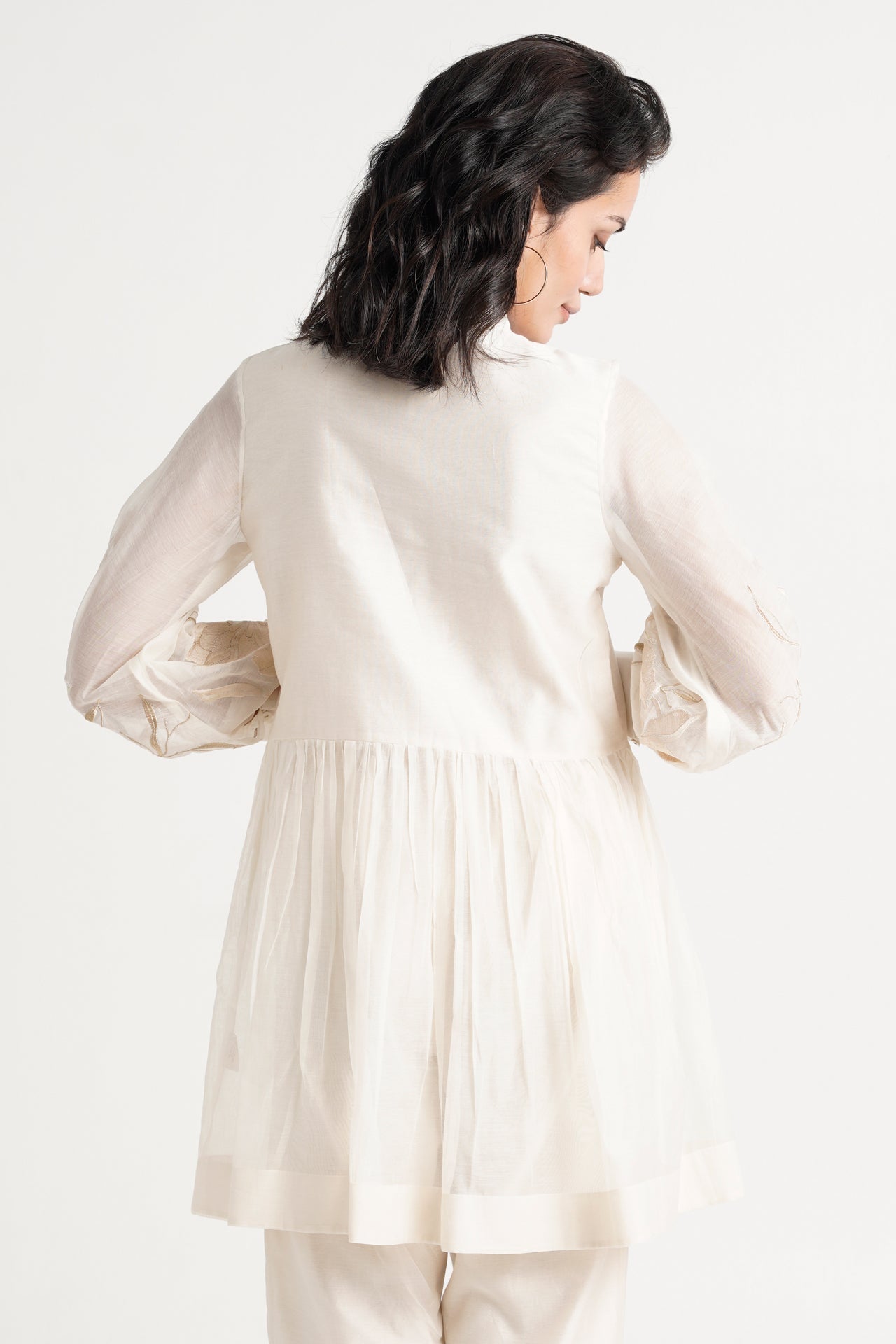 Ivory Abe 2.0  - Micro-gathered Peplum Tunic Set