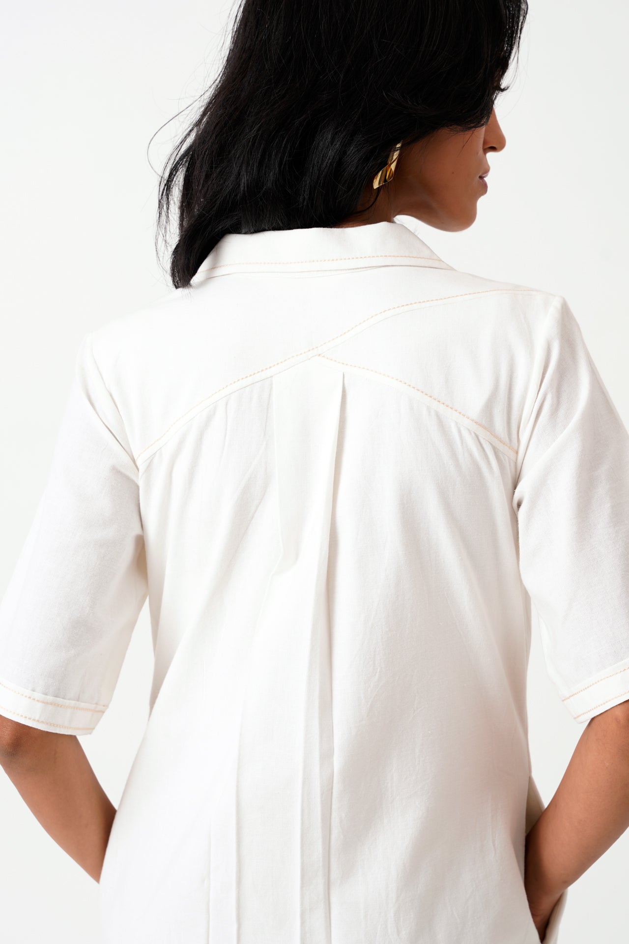 White Taiwo - Embroidered Shirt Dress