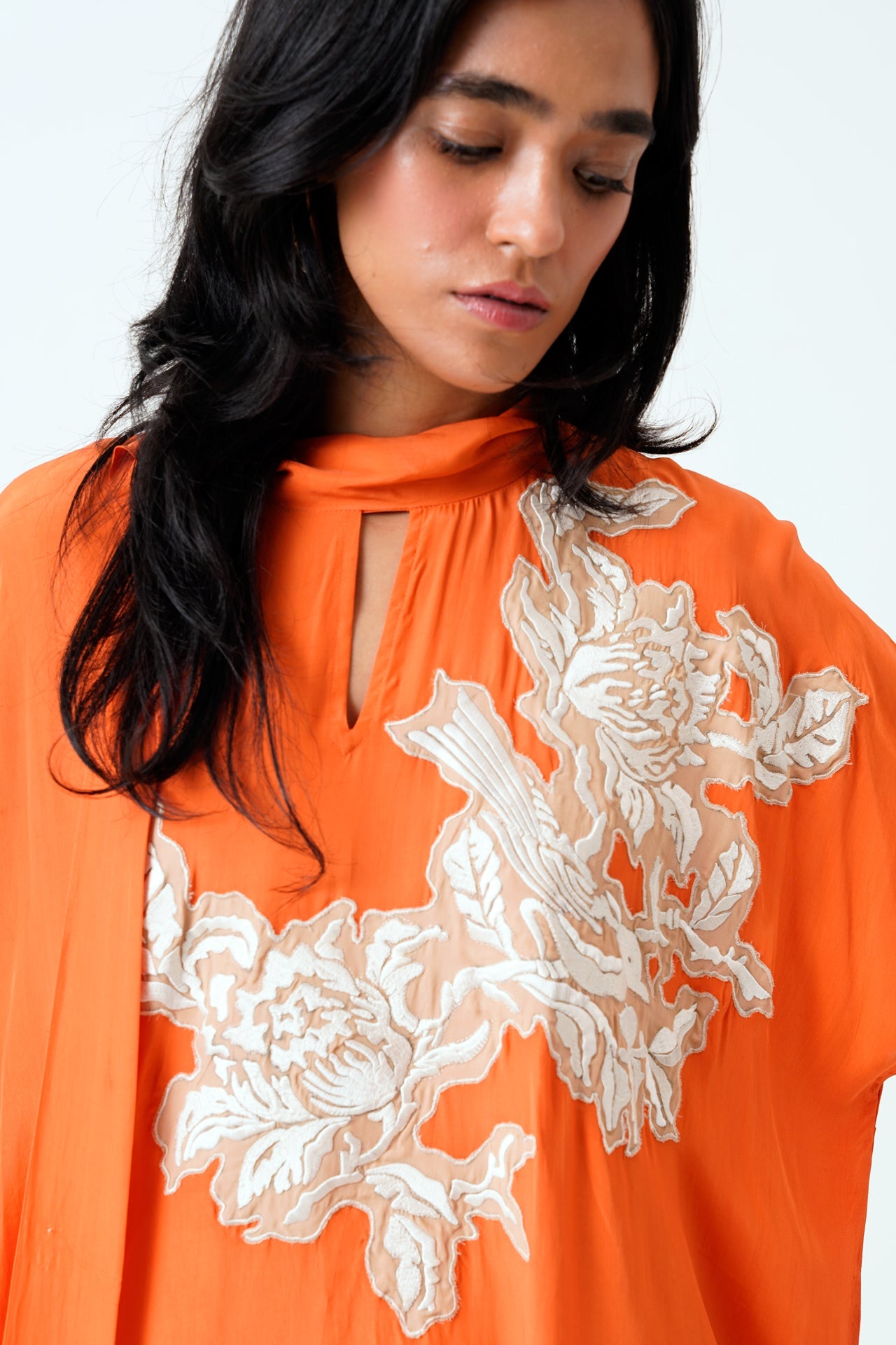 Sunset Orange Nante - Scarf Kaftan Dress