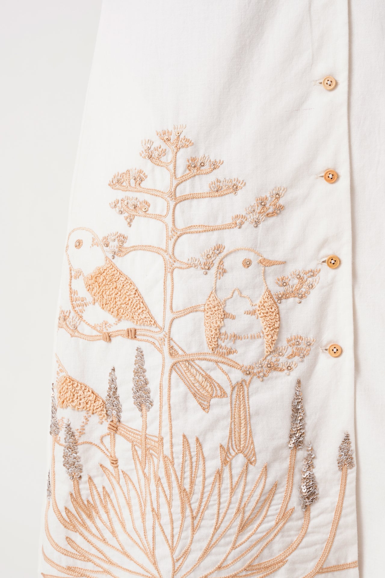 White Taiwo - Embroidered Shirt Dress