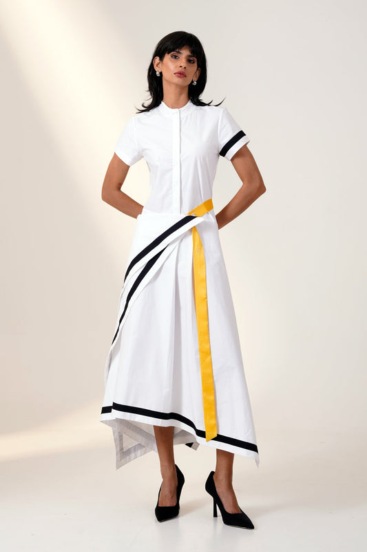BLANCA - DRAPE SHIRT DRESS