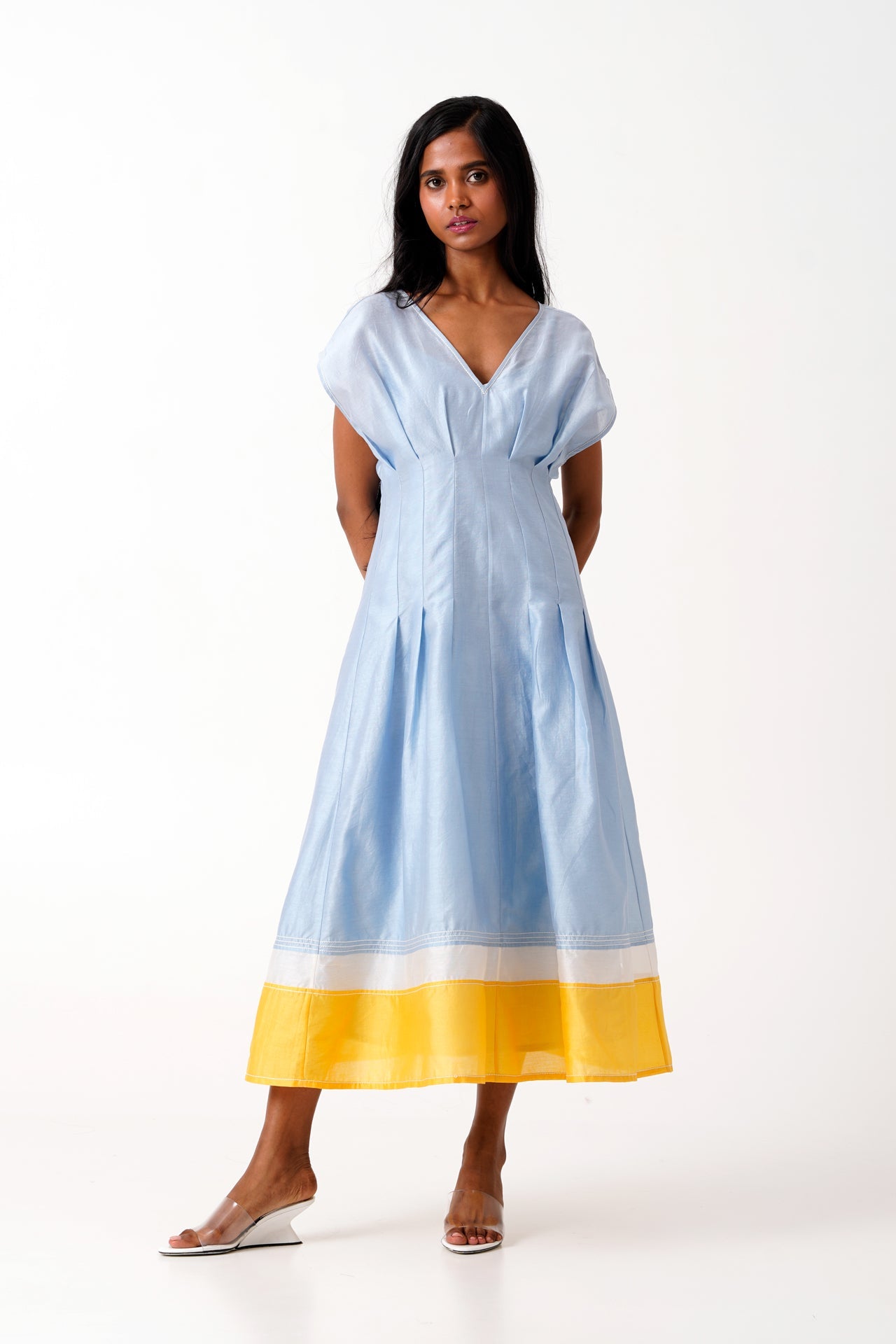 Ice Blue Bree - Vintage Panelled Dress + Slip