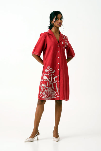 Madder Taiwo - Embroidered Shirt Dress