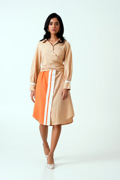 Latte Gwen - Tie-Back Shirt Dress