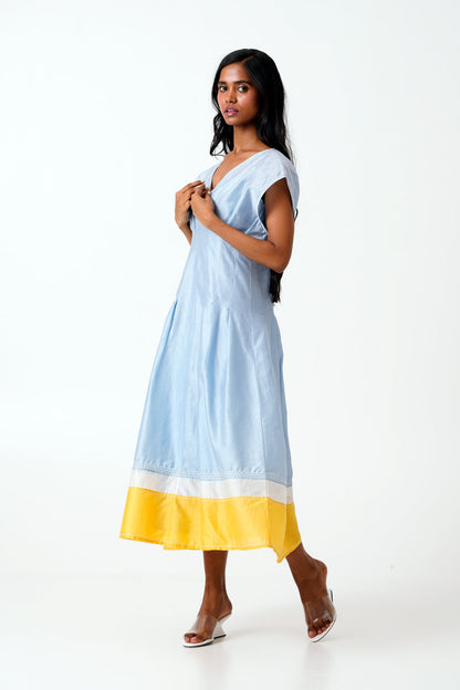 Ice Blue Bree - Vintage Panelled Dress + Slip