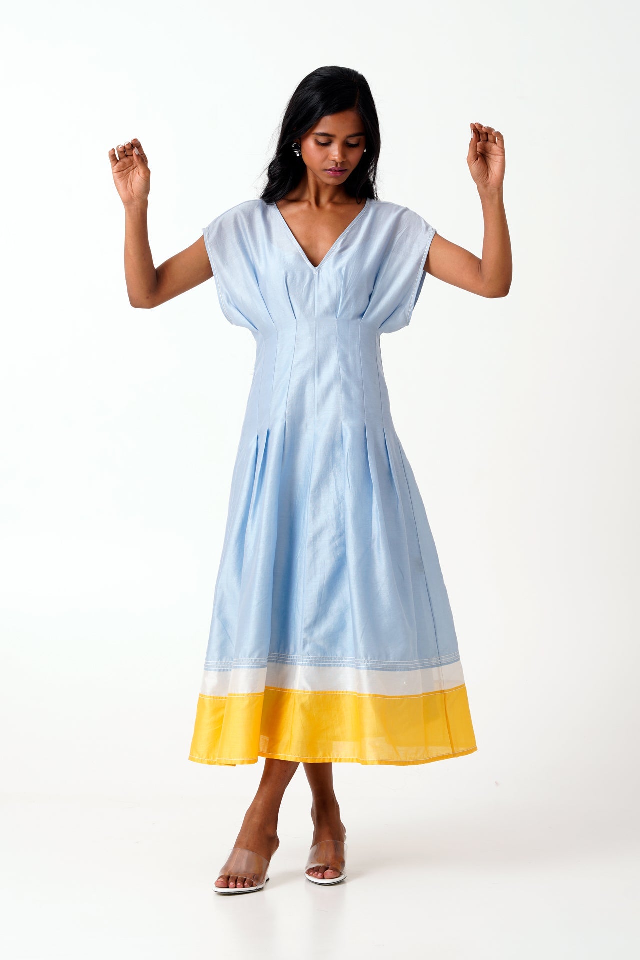 Ice Blue Bree - Vintage Panelled Dress + Slip