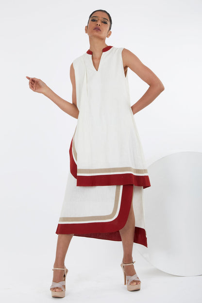 Sachi - Ivory Layered Midi Dress