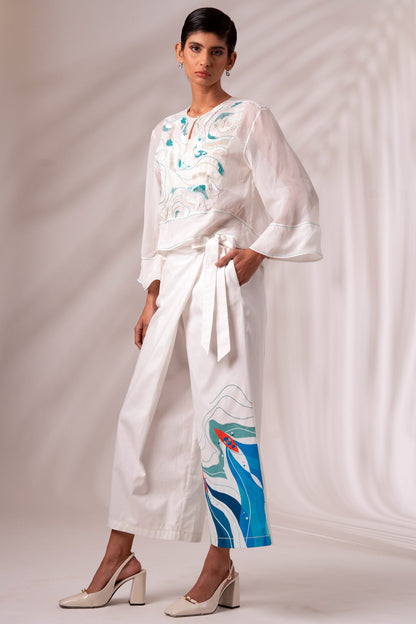 Ruben Sheer Top + Bengal Wrap Pants