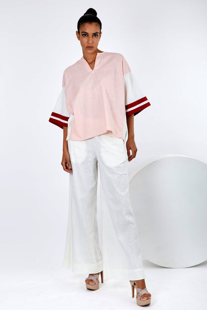 Goro - Panelled Boxy Top + Wide Leg Pants