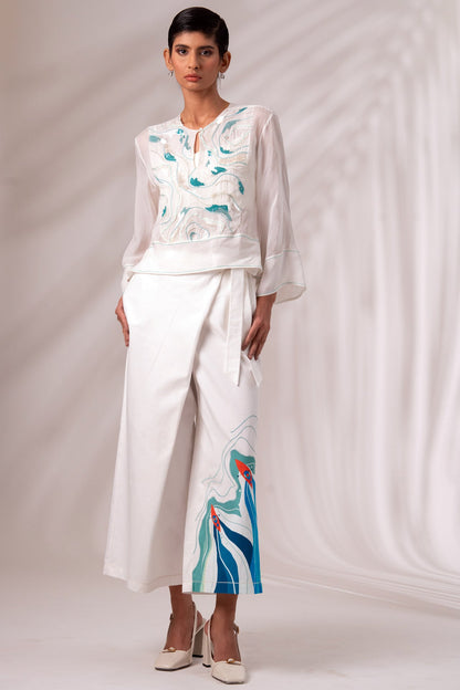 Ruben Sheer Top + Bengal Wrap Pants