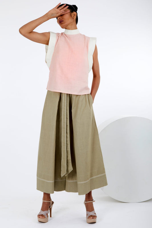 Cho + Oshi - Winged Top + Fisherman Pants