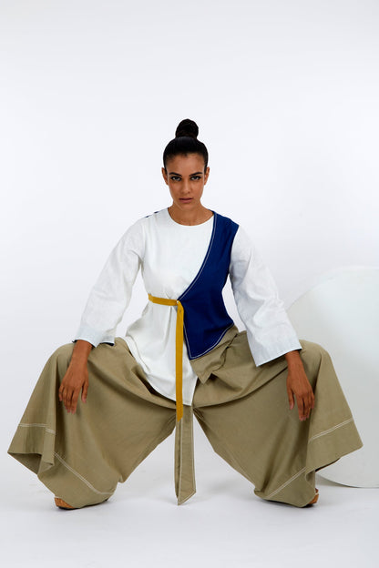 Asha + Oshi - Overlap Belted Top & Fisherman Pants