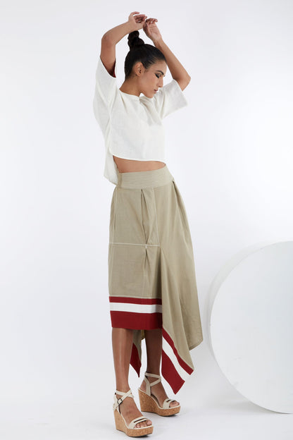 Kazu - Crop Top and Terraced Skirt Set 2