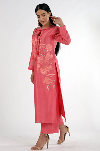 SIYA - Neck Tie-up Kurta Set