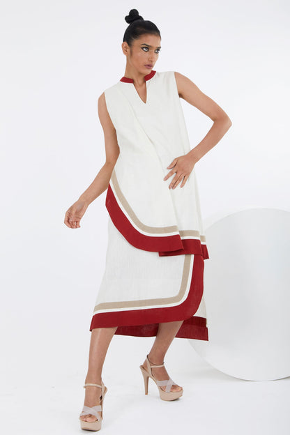 Sachi - Ivory Layered Midi Dress