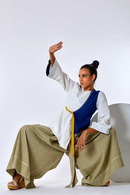 Asha + Oshi - Overlap Belted Top & Fisherman Pants