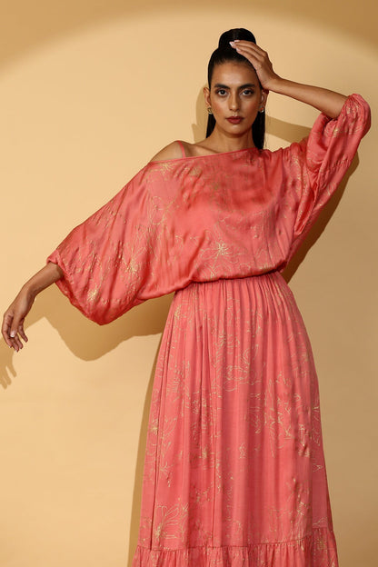 Diana - Fall Shoulder Evening Maxi Dress